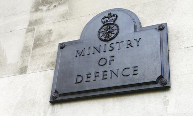 UK Ministry of Defence building sign
