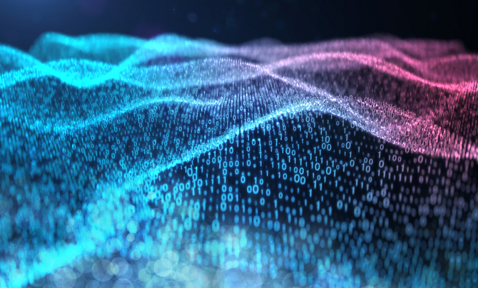 graphic of waves of code