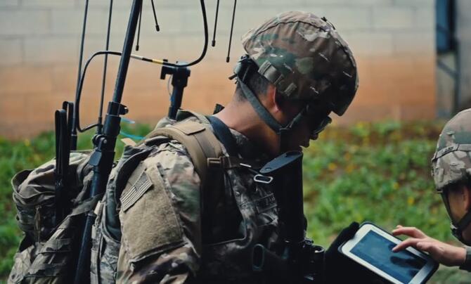 soldier with ipad