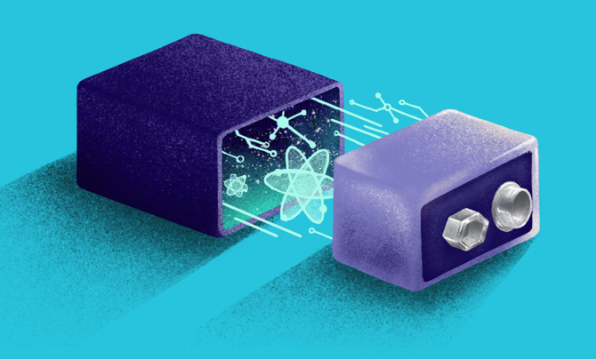 An illustration of a battery powered by quantum technology