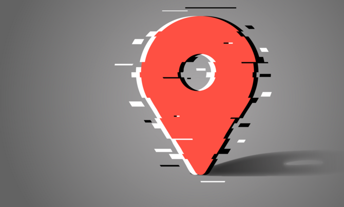 distorted GPS icon