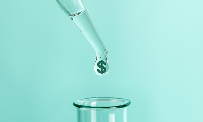 eye dropper with dollar sign 