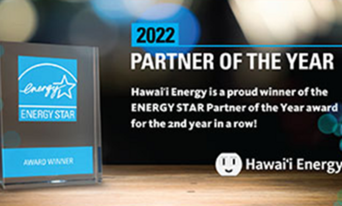 Partner of the Year Award for Hawaii Energy program