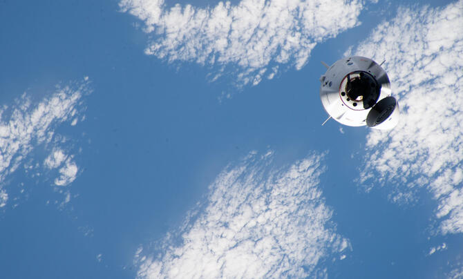 Axiom Mission 1 capsule approaches International Space Station 