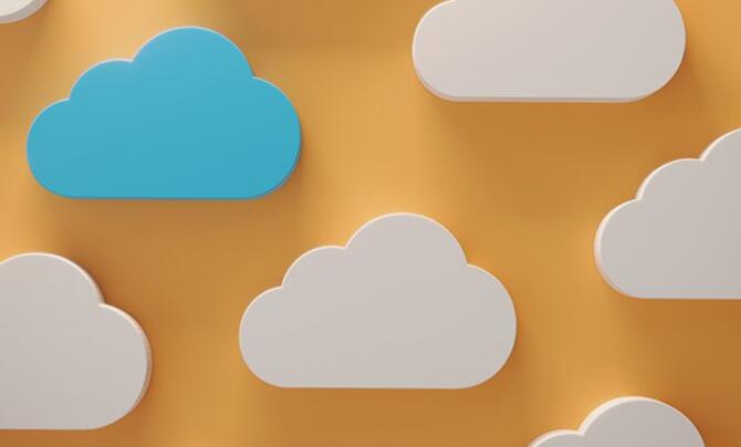 Multi-Colored clouds on a yellow backdrop