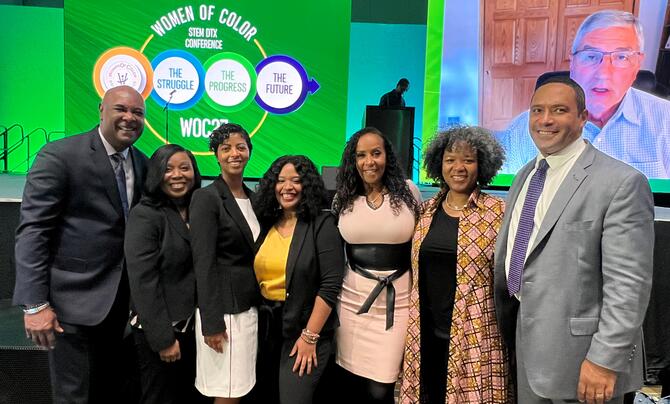 Group of individuals who were recognized at the WOC STEM Conference