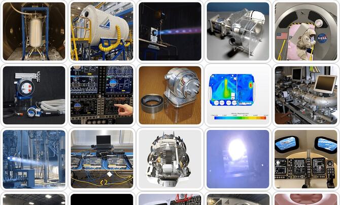 Collage of images from milestones of the Human Landing System for NASA