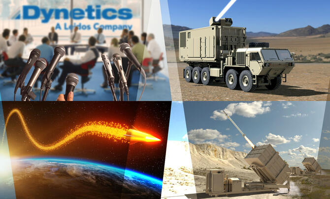 Collage of four images representing renderings of technologies to modernize the battlefield