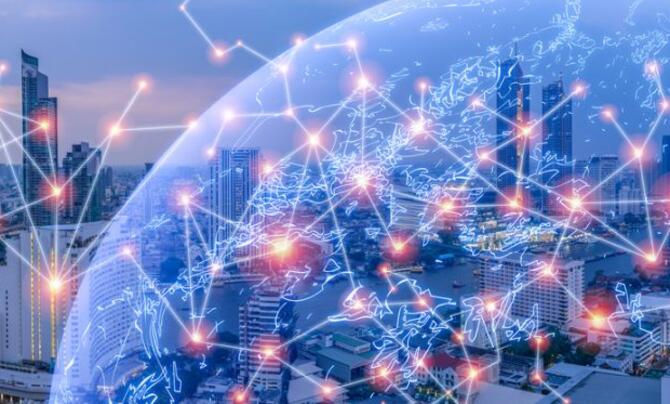 A partial globe with simulated synapses and connections being made all around