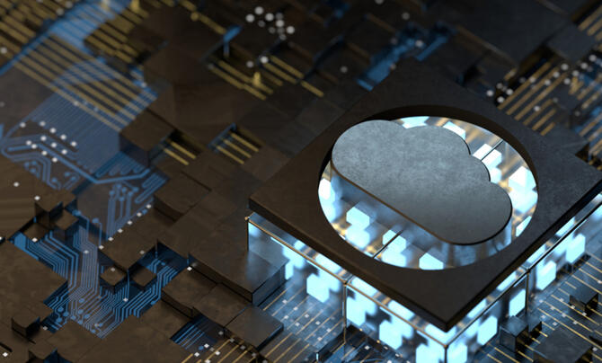 A cloud shaped chip in a circuit board