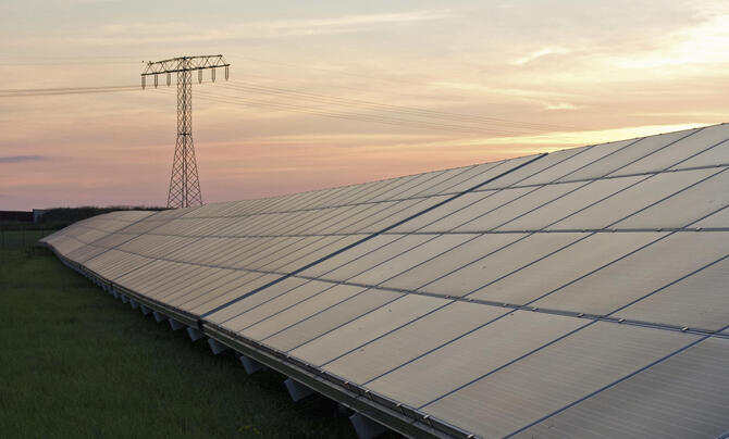 Solar panels and transmission lines