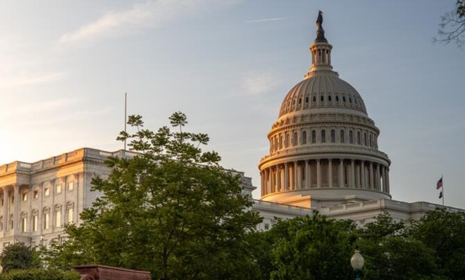 An outside view of the Capitol building