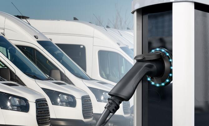 Fleet vehicles and charging station