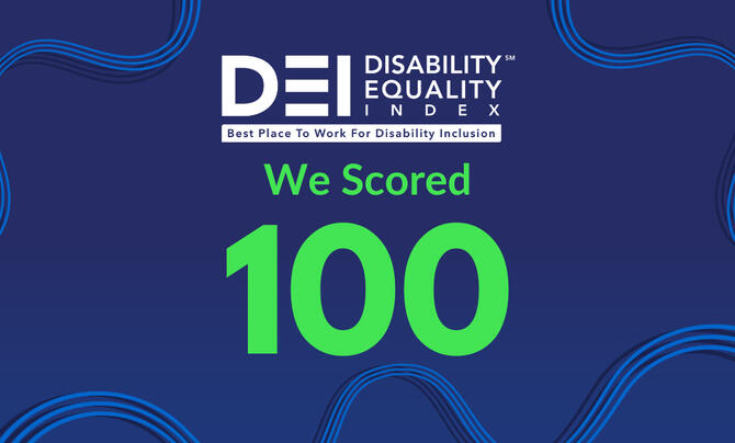DEI We Scored 100 logo