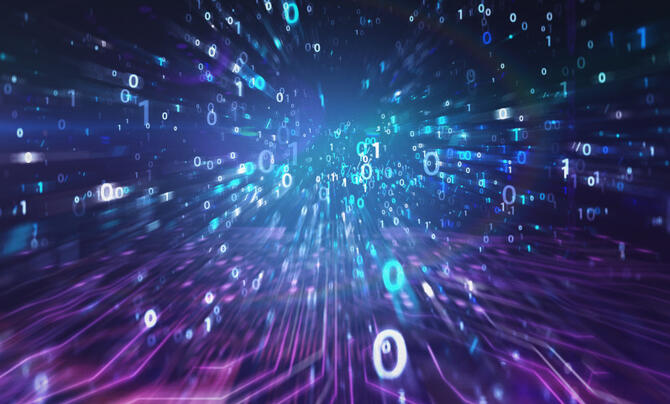 Binary numbers on an abstract background