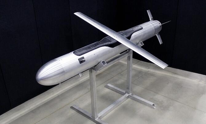 Leidos' air vehicle solution sits on a stand.