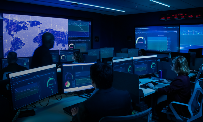 people in a command center