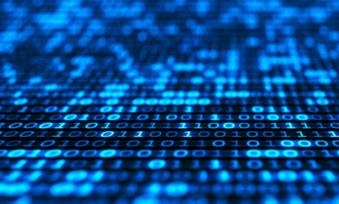 Digital screen with encryption data background