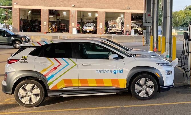 Photo of a utility's electric vehicle