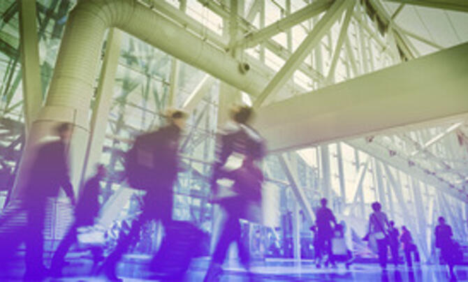 Passenger travelling through an airport