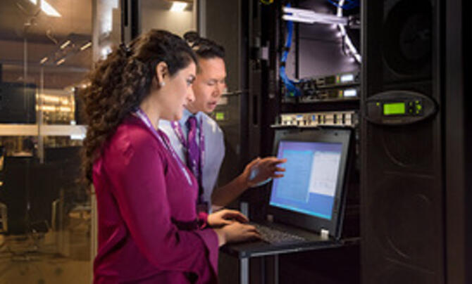 people looking at screen 