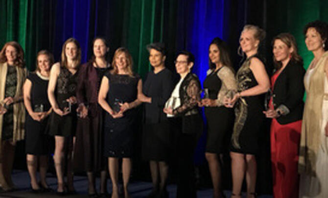 Leadership awardees at Women in Technology event