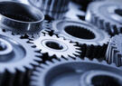 Up-close view of a set of gears