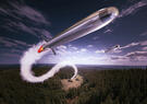 Low-Cost Containerized Munitions rocket in flight
