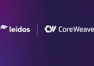 Leidos and Coreweave logos on a purple background