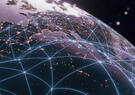 A globe with interconnecting lines