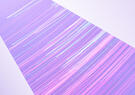 Abstract purple and pink background with diagonal streaks of light suggesting fast-moving digital data.