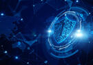 cyberspace with lock