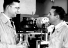 Dr. Beyster with a colleague when he worked as a nuclear physicist