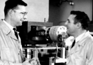 Dr. Beyster with a colleague when he worked as a nuclear physicist