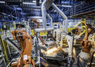 Robotic arm in factory
