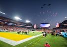 Football field at Raymond James Stadium in Tampa Bay, Florida