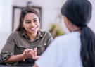 Patient talking to a doctor