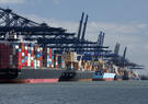 port with large ships and containers