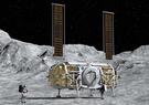 Artist rendering of lunar lander on the moon
