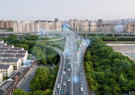 highway with data points over cars