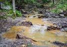 Acid mine drainage from a coal mine in Pennsylvania