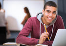 teenage boy with laptop