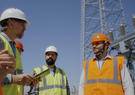 Onsite safety meeting at substation site