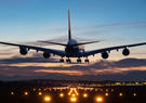 Airplane landing on runway