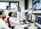 doctors analyzing imagery and data