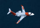 Plane flying over water