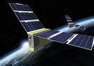 Two space satellite payloads orbit the Earth