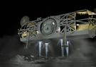 The Dynetics HLS lowers to the lunar surface.