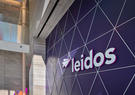 Leidos logo on interior building