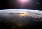 A sunset as seen from outerspace